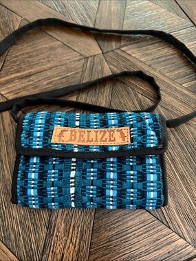 Belize Hand Woven Crossbody Bag Colorful Hand-Stitched Rectangular Boho